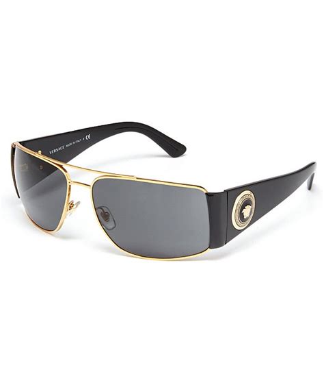 versace gold-tone accented navigator frame sunglasses